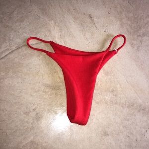 Red Cheeky Thong Bikini Bottoms